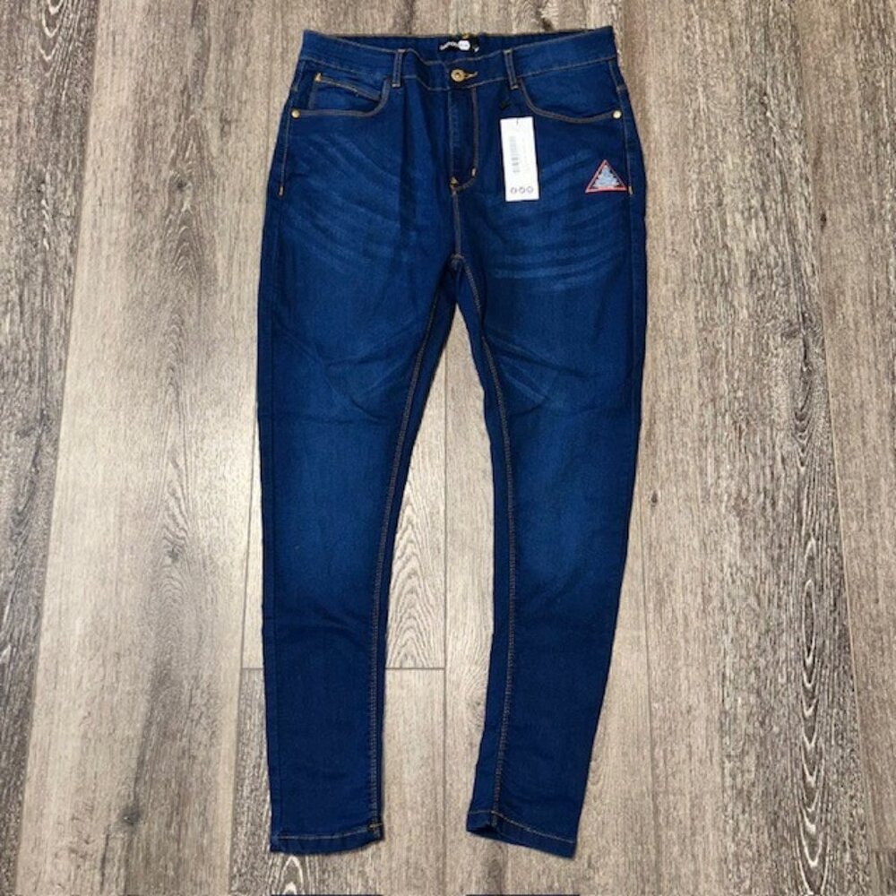 BooHoo Blue Jeans Womens Size 12 Stretch High Rise 5 Pocket Skinny NWT BRAND NEW